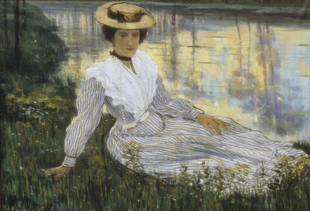 Young Woman on the Water edge, 1899 (oil on canvas)