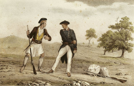 Spain (19th c.). Carlist Wars. Album of the Carlist troops of Aragon. Battalions of Valencia. Litography. Private Collection