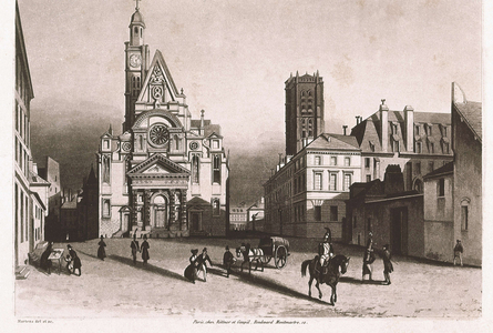 Paris. Church of Saint Etienne, 19th century. (litograph)