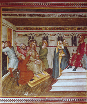 Jesus before Caiphases, 1343 (fresco)