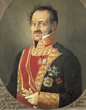 PALAFOX, Jose Rebolledo of (1776-1847). Spanish military man, defender of Zaragoza in 1808. Portrait by Manuel Miranda. Oil on canvas. SPAIN. CASTILE-LA-MANCHA. Toledo. Army Museum