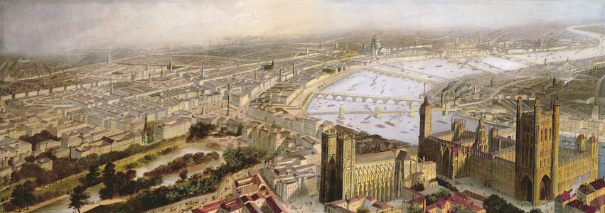 A Panoramic View of London from Westminster, c.1858 (oil on canvas)