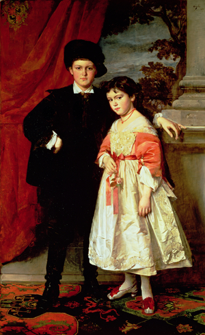 The children of Freiherr von Seidler (oil on canvas)
