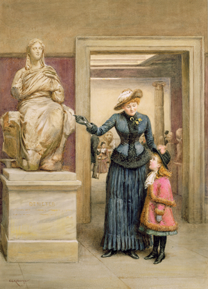 At the British Museum (w/c on paper)