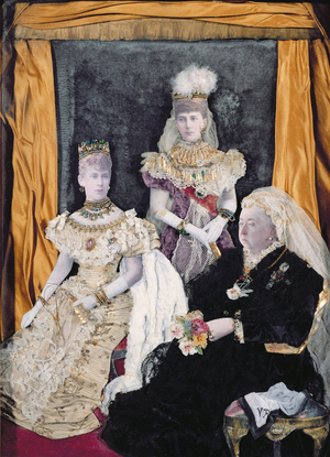 Three Queens - Collage portraits of Queen Victoria, Alexandra and Mary