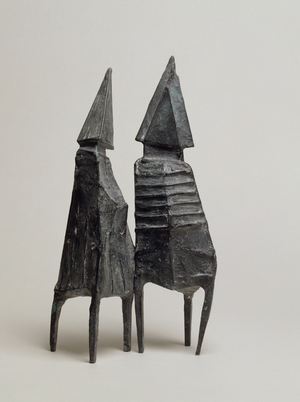 Maquette II Two Standing Figures, 1968 (bronze)