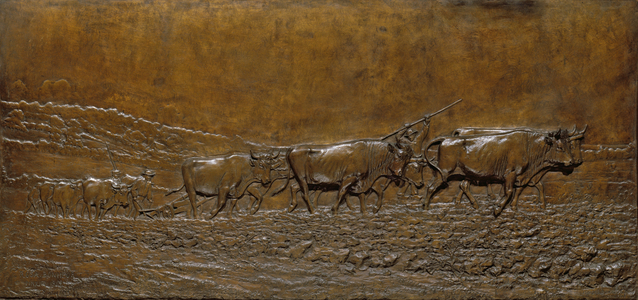 Plowing in the Nivernais, 1901 (bronze)