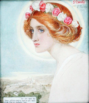 St. Dorothy, 1904 (w/c on vellum)