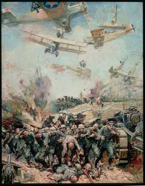 The Victorious Retreat Back to the Rhine, 1918 (oil on canvas)