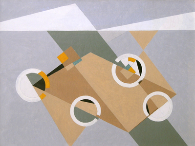 Landscape with Barrow Sites, 2003 (oil on board)