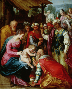 The Adoration of the Magi (oil on panel)