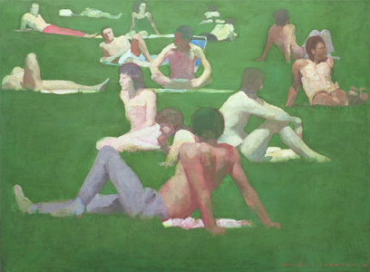 Park Group I, 1990 (oil on canvas)