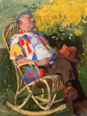 Frank Sleeping, 1982 (oil on panel)