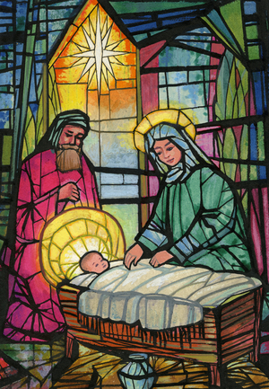 Nativity (gouache on paper)