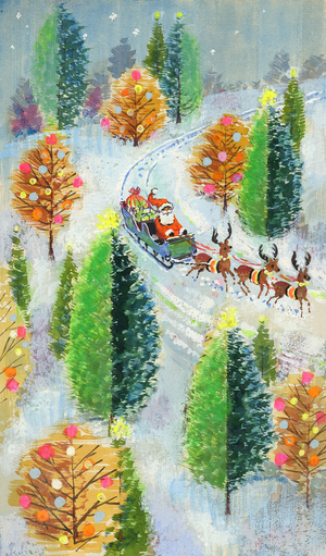 Santa's Sleigh (w/c & gouache on paper)