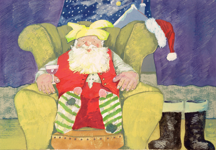 Santa Warming his Toes