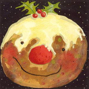 Christmas Pudding (gouache)