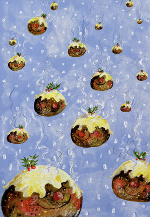 Christmas Puddings (gouache on paper)