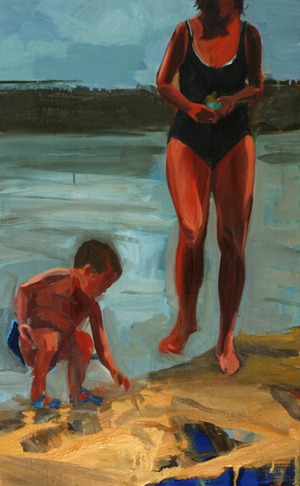 On the shore, Walden pond, 2003 (oil on canvas)