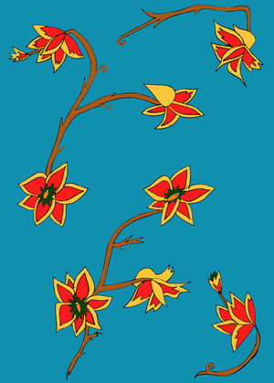 Blue Background Flowers