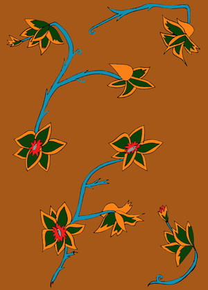 Brown Background Flowers