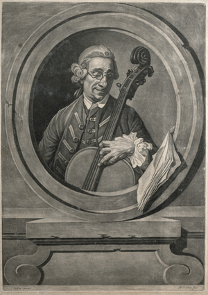 Portrait of a musician, possibly Franz Joseph Haydn (1732-1809), engraved by M.A. Picot (engraving)