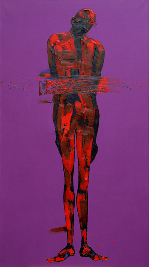 Jesus in the Tomb - Station 14, 2005 (oil on canvas)