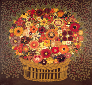 Basket of Flowers with my two cats