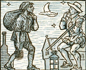 The Sweep, song illustration for 'Who Liveth So Merry in all this Land?', from 'Pan-Pipes', A Book of Old Songs, Newly Arranged and with Accompaniments by Theo. Marzials, published in London by George Routledge & Sons, 1884 (colour litho) (detail of 452053)