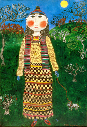 Young Girl in Scotland, 1974 (oil on canvas)