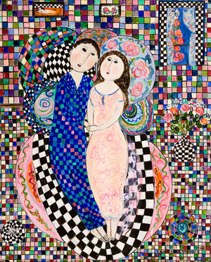 Lovers in Summer (oil on canvas)