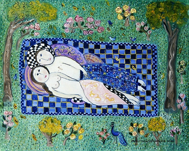 Reclining lovers in summer, 2005 (oil on canvas)