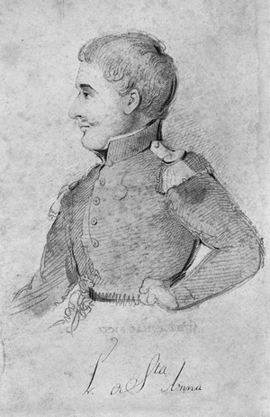Antonio Lopez de Santa Anna, 1837 (pencil on paper)