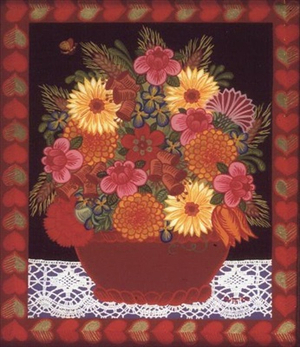 Brown Flowerbowl (painted on glass)