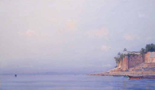 Early Morning, Varanasi (oil on canvas)