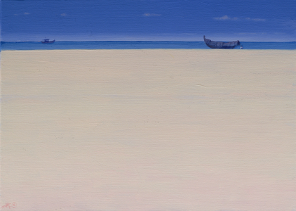 Fishing Boats at Puvar, Kerala (oil on canvas)