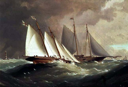 'Esmerelda' and 'Alarm' off the Eddystone Lighthouse