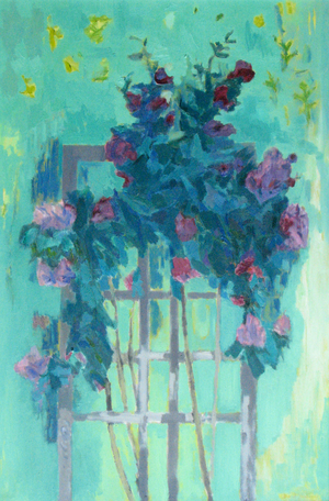 Rose Trellis (oil on canvas)