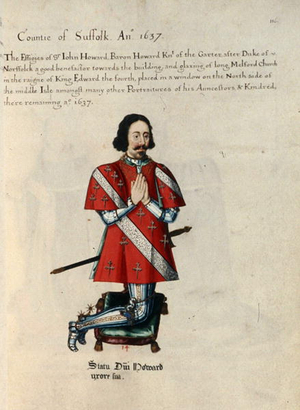 Sir John Howard Baron Howard Knight of the Garter, 1637 (ink & gold leaf on vellum)