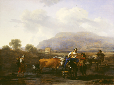 Travelling Peasants (Le Soir), c.1655-59 (oil on panel)