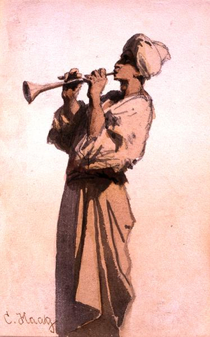 The Snake Charmer (w/c on paper)