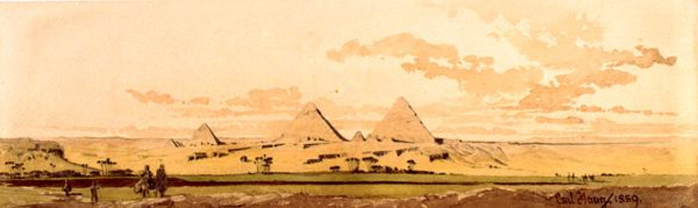 The Pyramids of Giza, 1859 (w/c on paper)