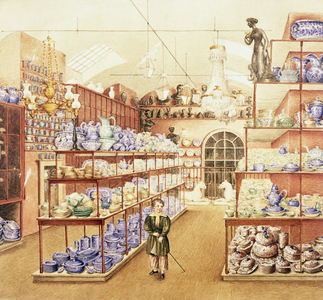 The Interior of a China Shop, c.1836 (w/c)