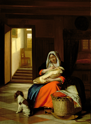 Mother Nursing Her Child, 1674-76 (oil on canvas)