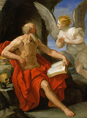 Angel Appearing to St. Jerome, c.1640 (oil on canvas)