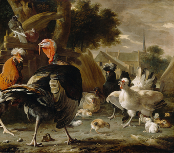 Poultry Yard, c.1668 (oil on canvas)
