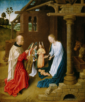 Adoration of the Christ Child (oil on oak panel)