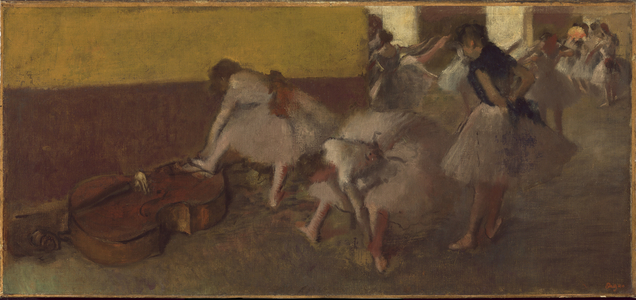 Dancers in the Green Room, c.1879 (oil on canvas)