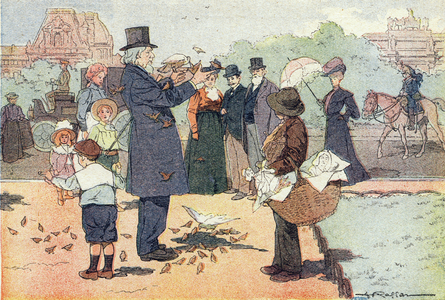 The public garden of Tuileries in Paris, in Imagier de l'enfance, c.1900 (engraving)