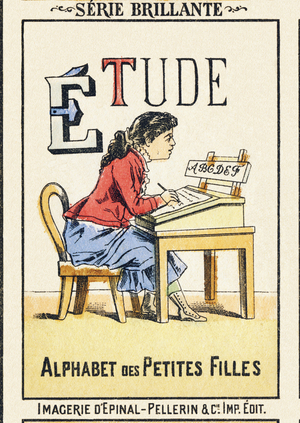Cover of "Alphabet des petits filles" late 19th century (Epinal print)